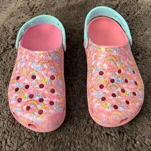 CROCS Lisa Frank Rainbow Unicorn Slippers Women Size 7